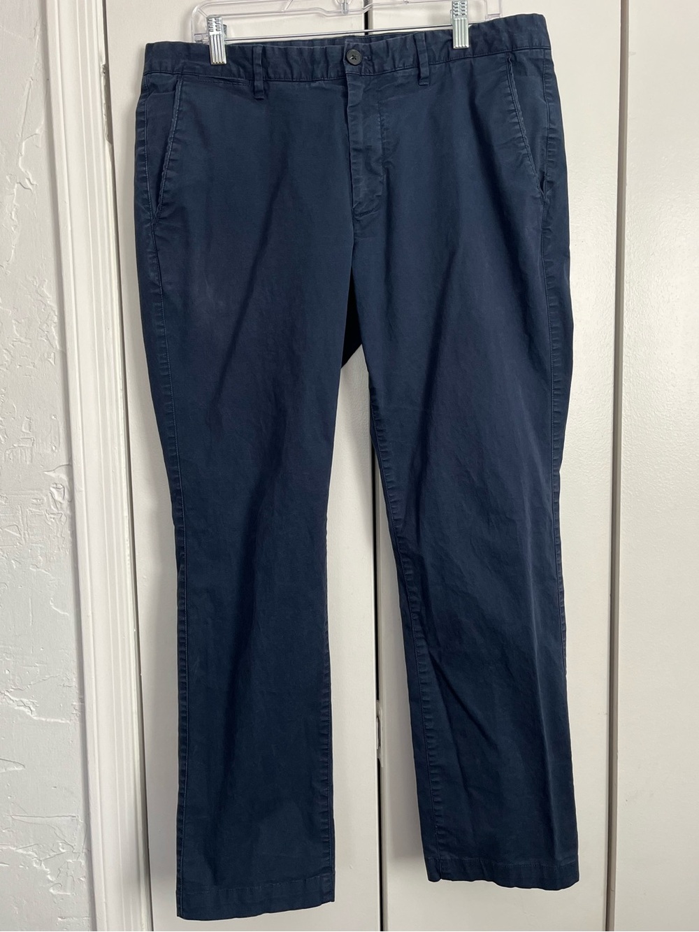 Men's Navy Casual Chino Pants - Classic Straight Fit 36